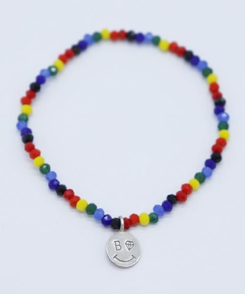 Bonbeau Rainbow Crystal Beads Bracelet Rainbow Silver Smile Bead Bracelet