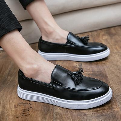 Best Quality Leather Mens Sneakers Luxury Slip-on Boat Shoes Spring and Autumn Tassel Loafers Thick Soled Social Shoes for Men