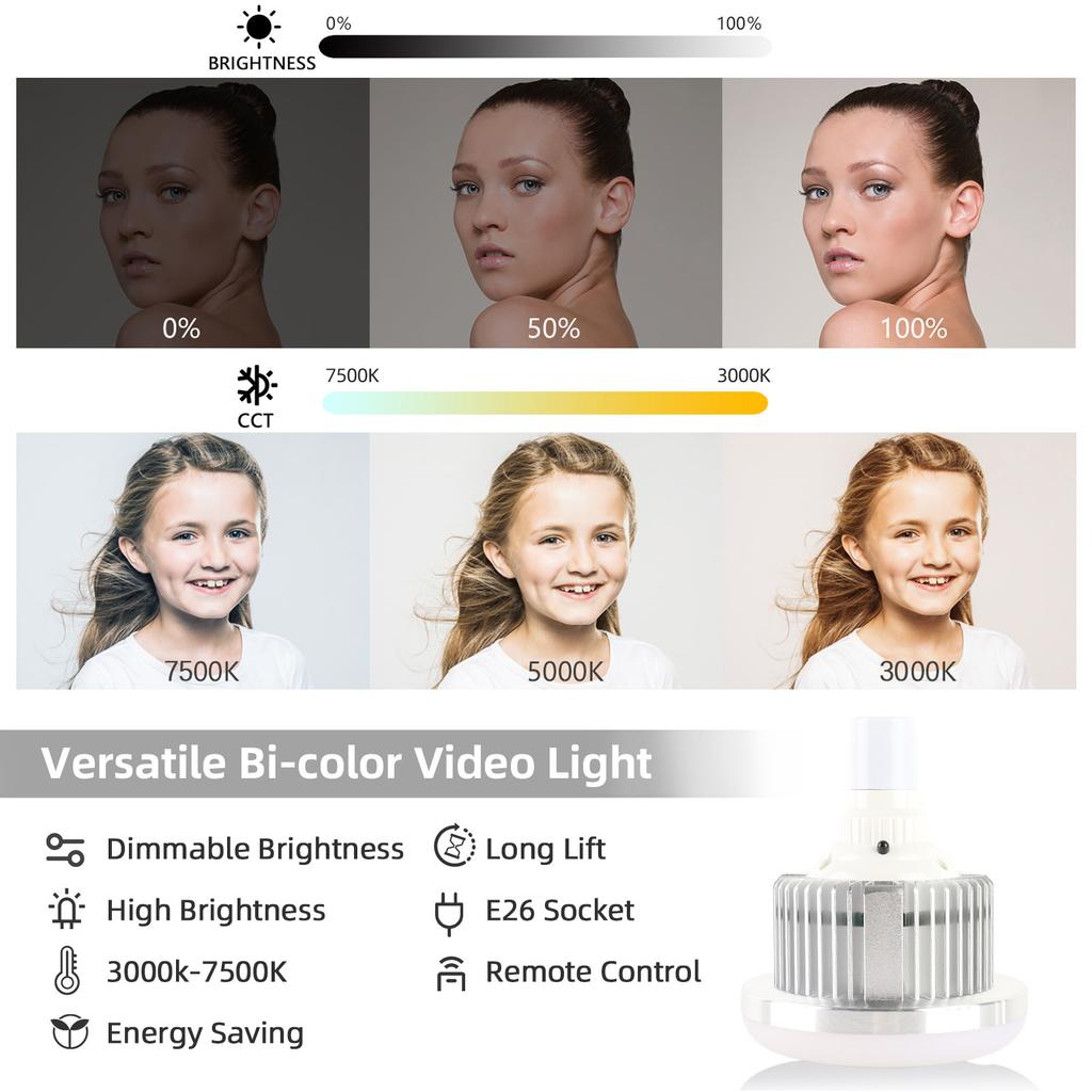 Studio Photography Light Kit Softbox Lighting Set Including 85W Bi Color LED Light + 40x40cm Softbox + 1.7m Light Stand