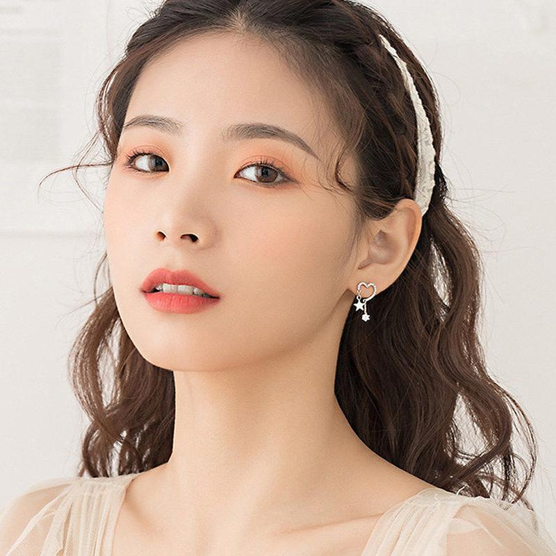 1 Pereche Cercei Inimă Stea Pentru Femei Cercei Exquiși de Petrecere Bijuterii