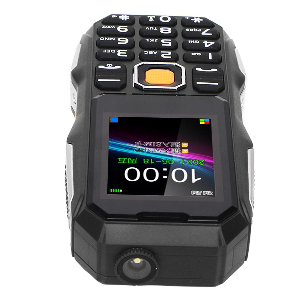 W2021 1.8 Inch Senior Cell Phone 5800mAh Mini Three Proof Mobile Phone with Large Horn for Elderly Black