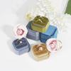 Velvet Ring Box Double Ring Box With Detachable Lid 2 Slots Octagon Ring Display Holder Case For Engagement Wedding Proposal