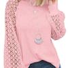 2025 Women's Lace-Trimmed Round Neck Long-Sleeve Loose Top