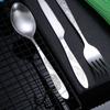 [Hot Sales] Picnic Set Tableware Washable with Zipper Travel Cutlery Kit Case Portable Pouch for Dinner