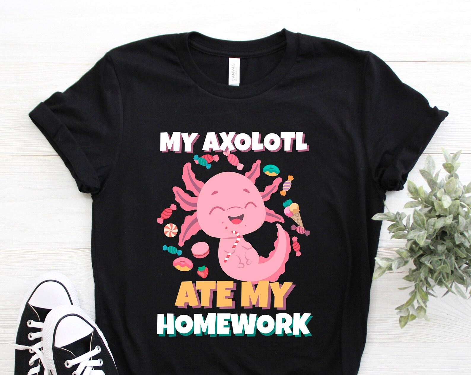 Cute Axolotl T-shirt, Awesome Pink Baby Pets Axolotls Pet Birthday Gift Tshirt, Funny Baby Mexican Salamander Lover Party Present Tee Shirts 100