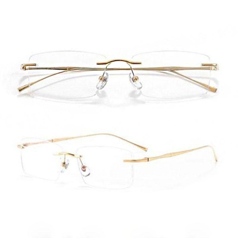Popular Frameless Elegant Women's Myopia Glasses Ultra Light Neutral Gold Wire Small Frame Anti Blue Light Glasses