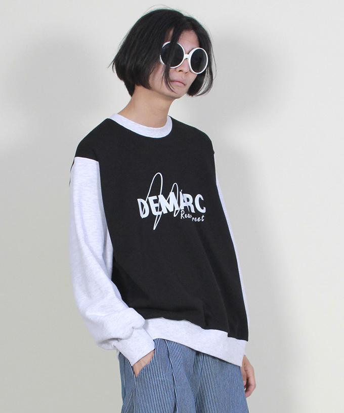 Deumakeu Color Block Logo Graphic Sweatshirt Black