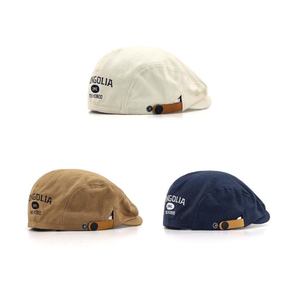 Cotton Letter Embroidery Beret Flat Newsboy Cap Fashion Forward Hat  Spicy Girls