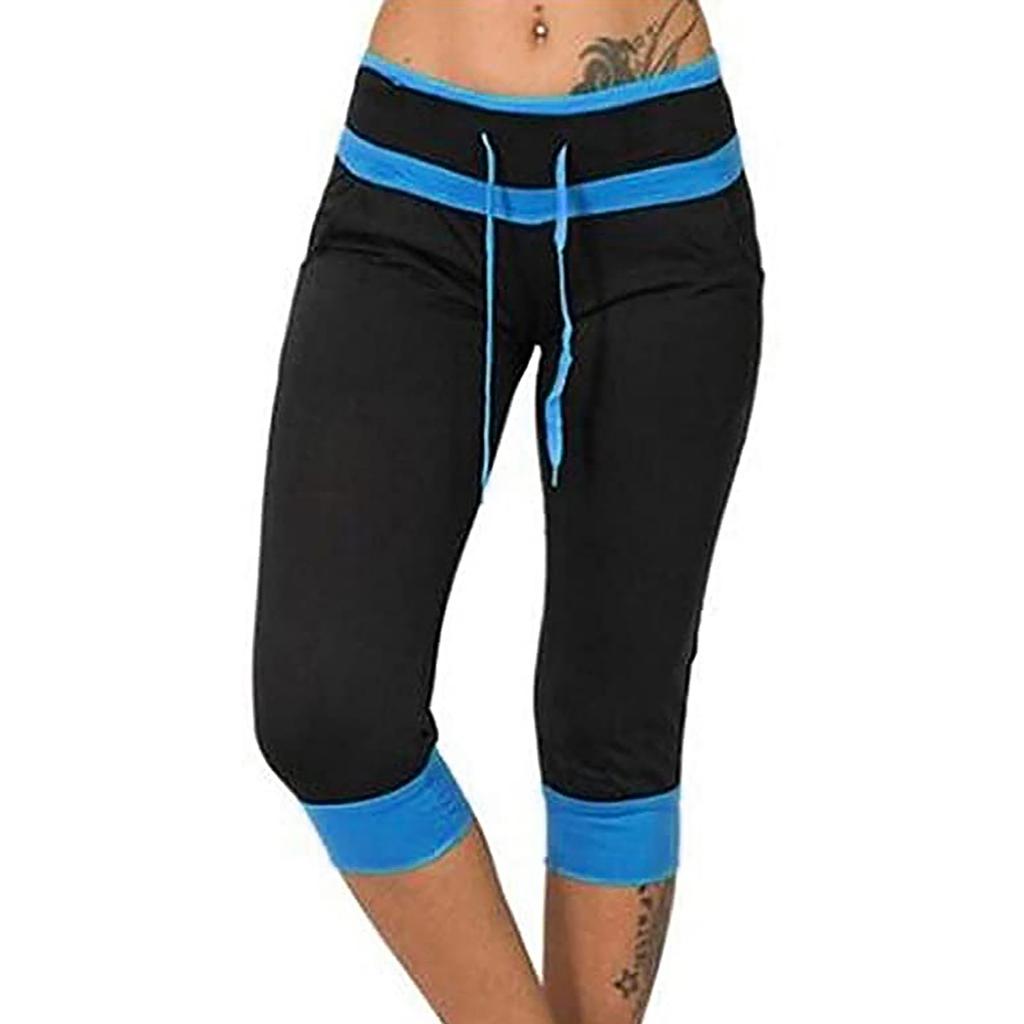 Womens Casual Fashion Low- Cropped Trousers Skinny Casual Pants Sweatpants