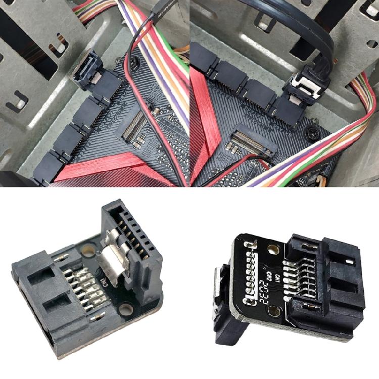 SATAs 7Pin Female to Male 90 Degree Angled Adapter for Desktop Motherboards SSDs HDD Installation