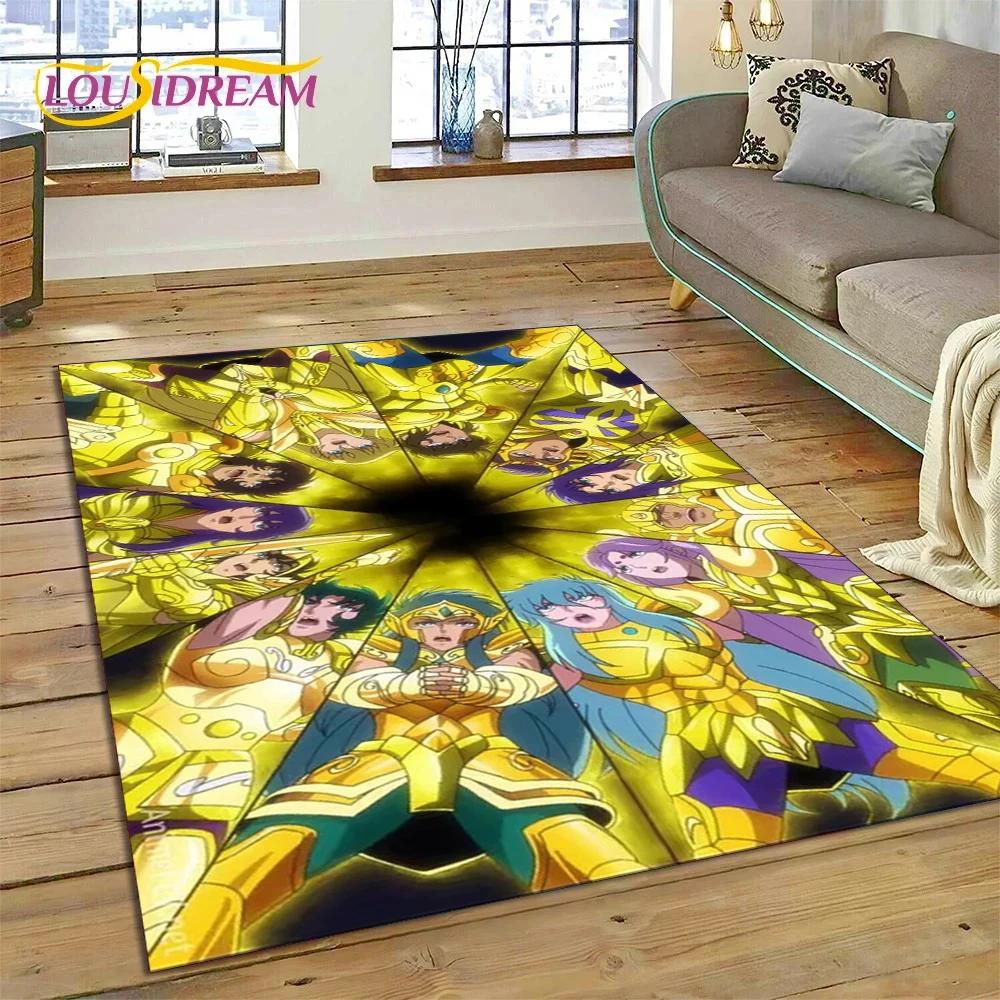 Cartoon Saint Seiya 3D Retro Anime Carpet Rug for Bedroom Living Room Home Sofa Decoration,Children Game Large Decor Floor Mat
