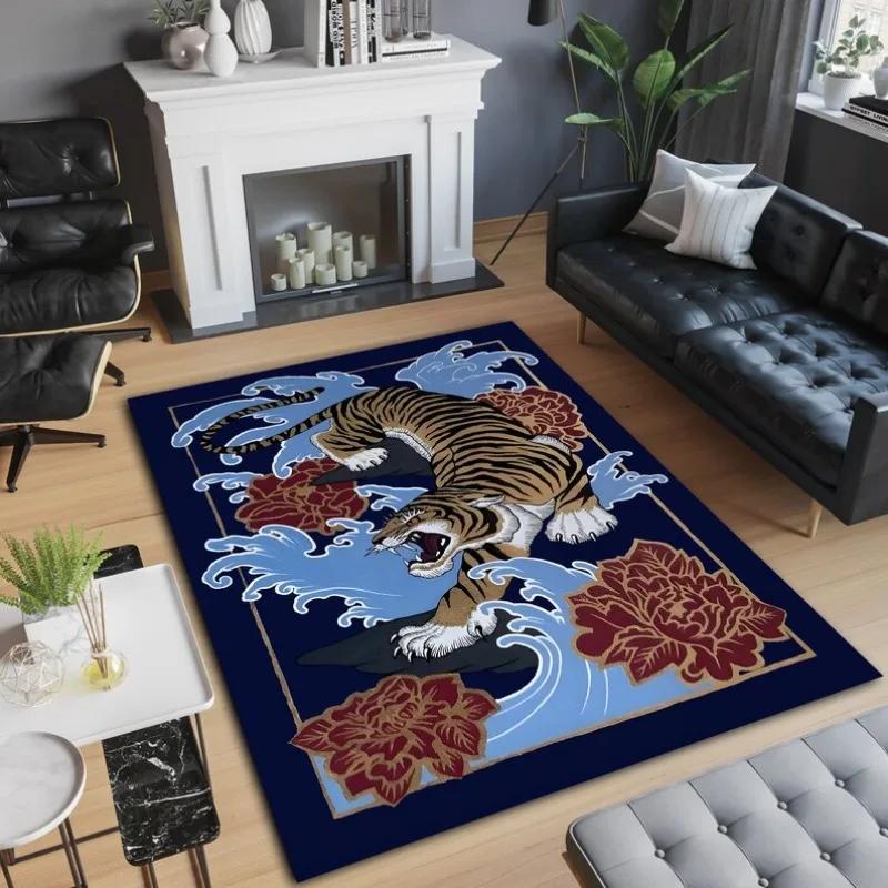 Modern Abstract Tiger Totem Carpet For Living Room Kitchen Home Decor Floormat Bedroom Entry Door Mat Bedside Sofa Foot Mats