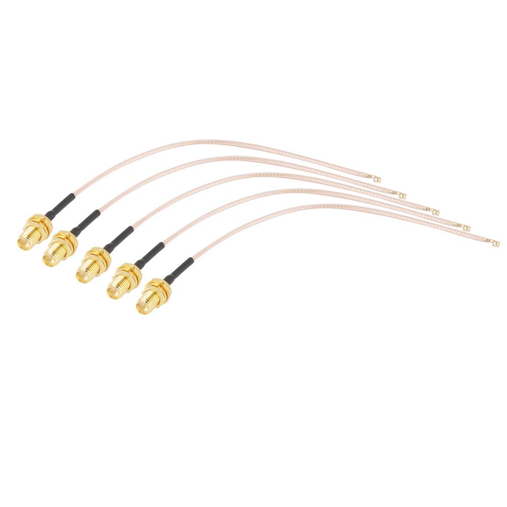 5Pcs RPSMA Female RF Antenna Coax Coaxial Cable Connector 50 Ohm 15cm