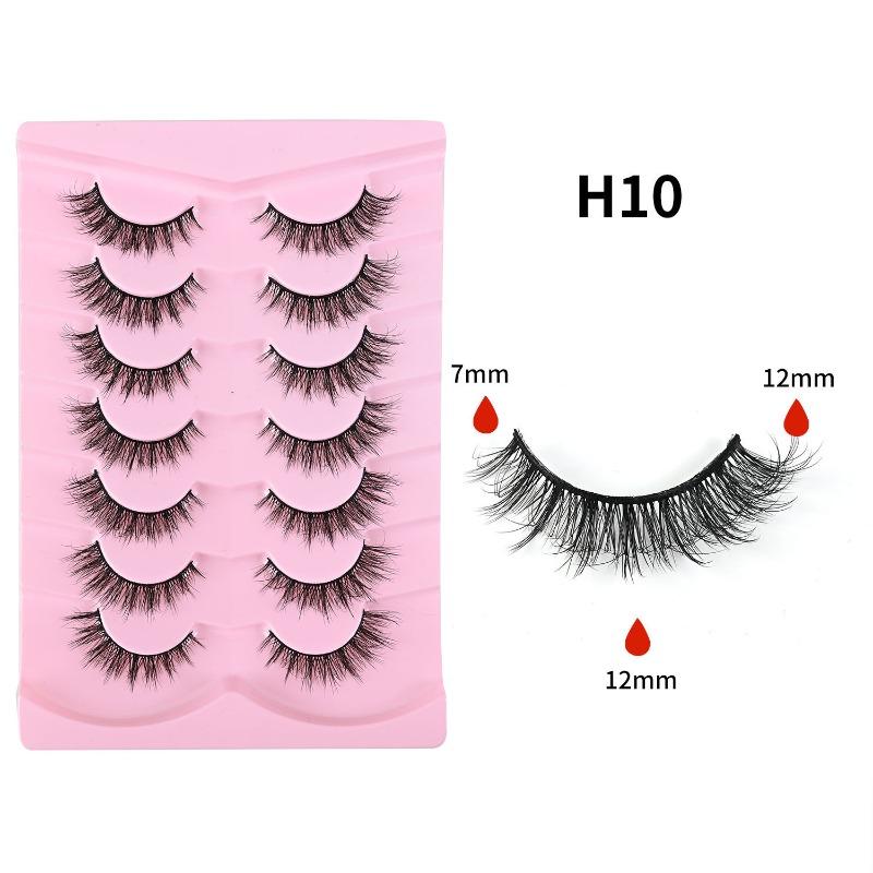 Seven Pairs of 5D Thick False Eyelashes, Natural Messy Eyelashes, Light and Unburdened, Self-grafted False Eyelashes
