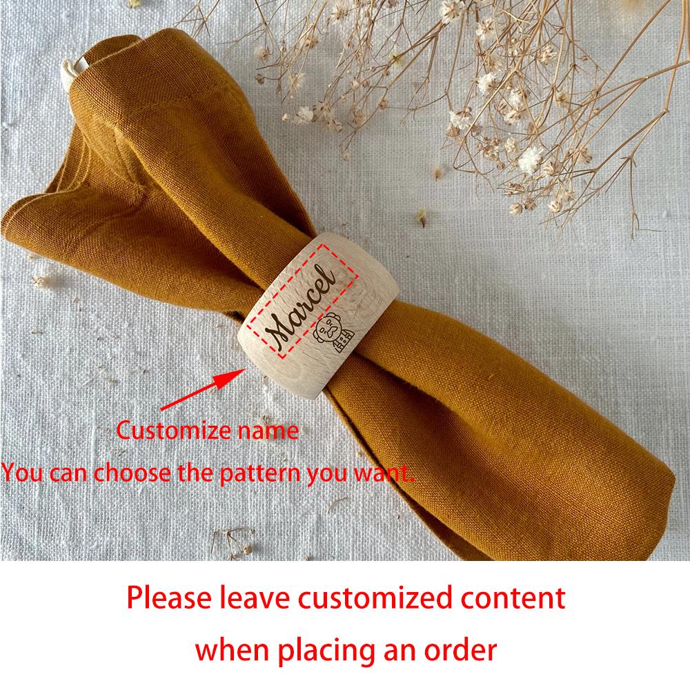 Personalized Wooden Napkin Ring Napkin Holder Engagement Hen Party Table Decoration Tableware Wedding Colleagues Mother's Day
