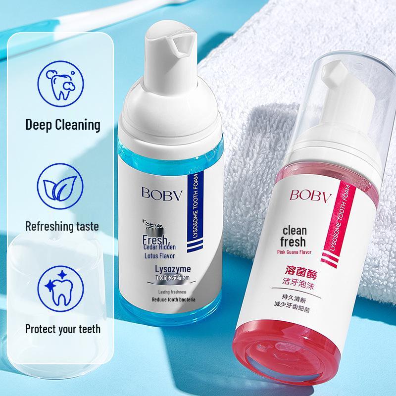 BOBV Lysozyme Teeth Cleaning Foam – Fresh Breath, Long-Lasting Deep Clean, Removes Odor, Cares for Gums, Toothpaste.