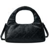 Commuting Style Presbyopic Letter Embossed Synthetic Material Handbag Women's Space Black