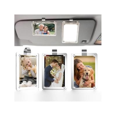 31BC Clear Acrylic Auto Sunshade Photo Clip Car Picture Holder For Displaying Family Pictures While Driving