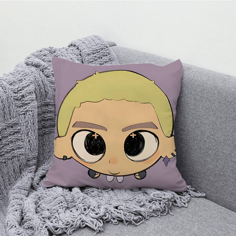 V-ValorantES Chibi Pillowcases Bedroom Living Room Sofa Home Decor Polyester Cushion Cover with Zipper