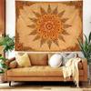 Boho Mandala Floral Tapestry Vintage Bohemian Indian Tapestries for Bedroom Aesthetic Retro Orange Yellow Flower Tapestry Wall