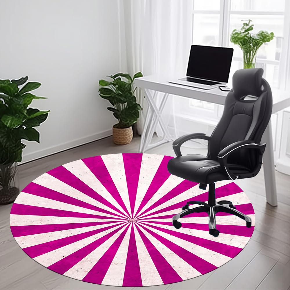 1pc Sunburst Pattern Office Round Area Rug, Indoor Mat Suitable ForOffice, Under Office Chairs Bedroom Living Room Home Decor D017