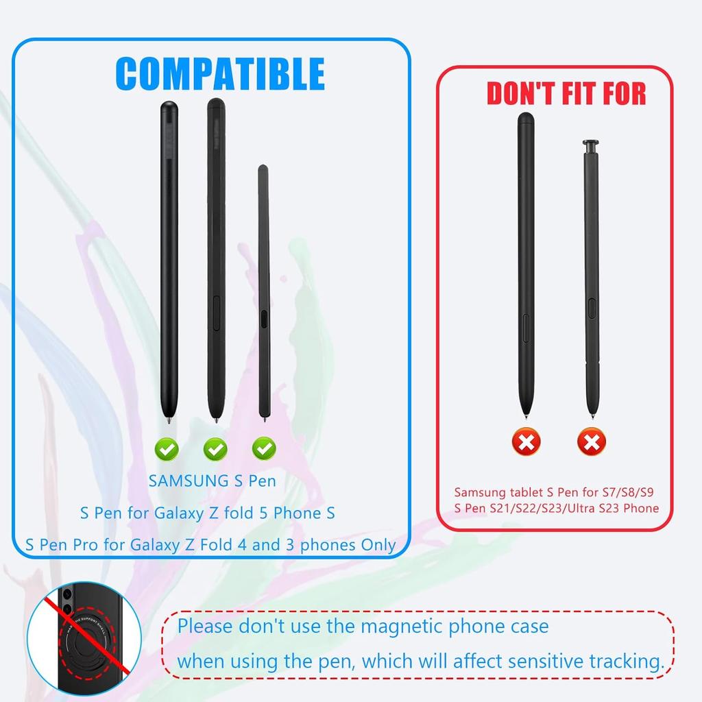 2 Pack Titanium Alloy Replacement Nibs Compatible with Galaxy Z Fold 4/3 S Pen and S Pen Pro Stylus Pen, No Wear Out Replacement Pencil Tips fits for