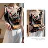 Women's 24-Year Printed Silk Camisole - Round Neck and V-Neck Satin Mulberry Silk Top for Summer Suit Layering