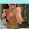 French Chic Knit Tank Top With 3d Pattern For Elegant Womens Summer Wear