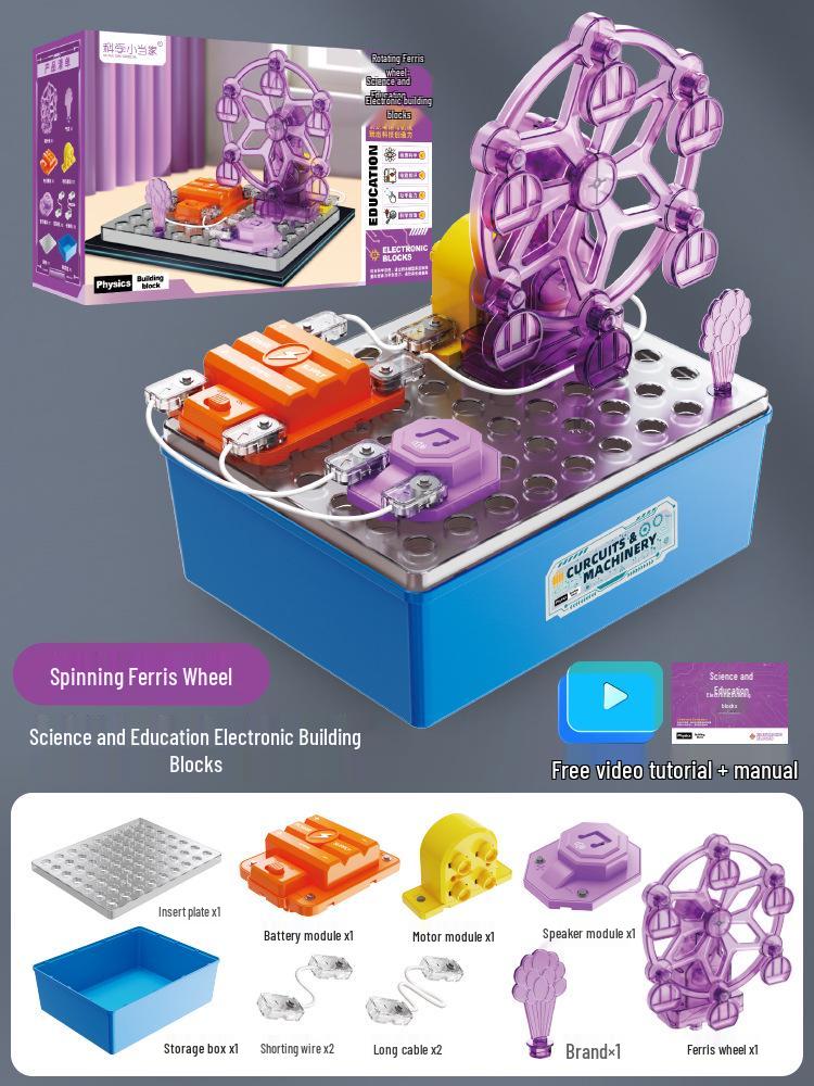 Kids' Science and Education Electronic Building Blocks Circuit Experiment Toy Set - Educational Physics Gift for Students