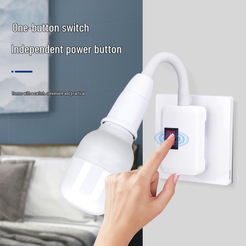 Universelle Schwanenhals-Tischleuchte mit E27 LED-Glühbirnenfassung und Stecker-Schalter