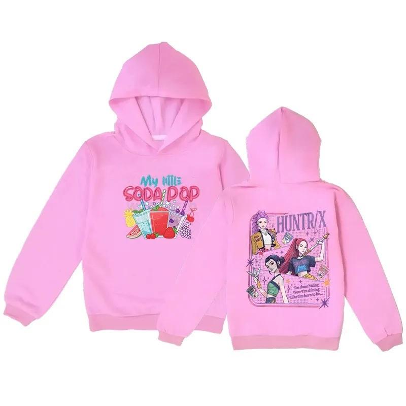 KPop Demon Hunters Soda Pop Fashion Casual Hoodies Autumn Winter Warm Sports Long Sleeved Children's Boy Hooded Sweatshirts