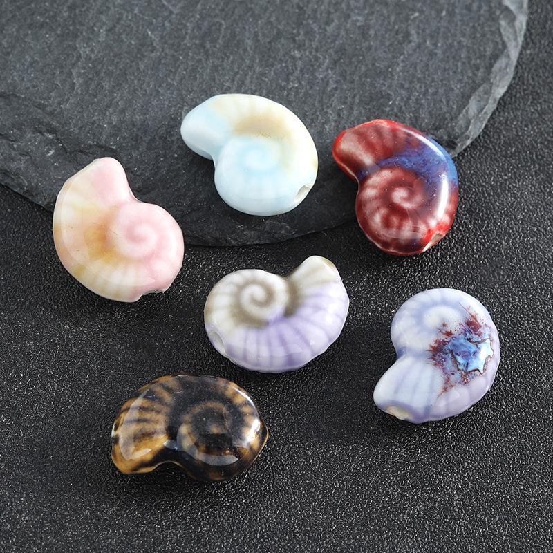 High-Temperature Ceramic Snail & Marine Animal Beads for DIY Jewelry & Clothing Accessories