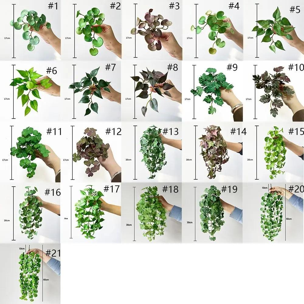 Bonsai Plants Soft Artificial Copper Coin Grass Plants Handmade Wall Hanging Fake Ivy Leaf Leaves Realistic Mini Bouquet Office