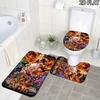 Luffy Anime Pattern 3Pcs Bathroom Rug Set, Non Slip Absorbent Bath Mat, Contour Mat & Toilet Lid Cover, Bathroom Decor