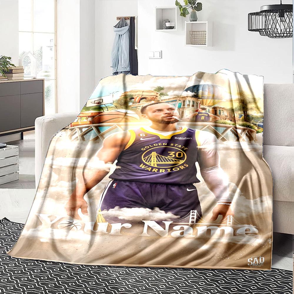 Curry Action Poster Customize Text Blanket Cozy Personalized Blanket Soft & Cozy Suitable for Picnics Nap Chair Sofa for All Occasions