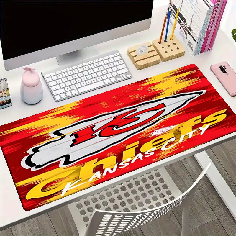 Kansas City Chiefs Thema Mauspads, Rutschfeste Gummiunterlage, Multifunktionales Büro- & Heimdekor, Perfekt zur Personalisierung des Arbeitsplatzes.