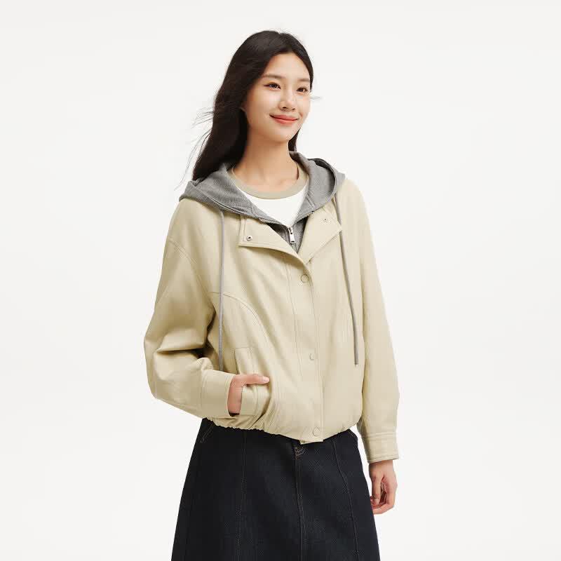 Hotwind Women's Faux Two-Piece Hooded Jacket F07W26706