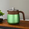 Retro Titanium-Coated Large Capacity Stewing Teapot with Water Separation & Portable Handle for Home Use
