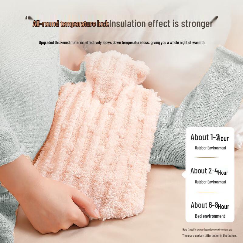 Lexueer Medium PVC Hot Water Bottle with Plush Cover