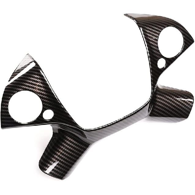 TINKI ABS Carbon Fiber Look Car Steering Wheel Button Cover Trim Compatible for Mercedes Benz E Class W212 2009-2013 Interior Accessories