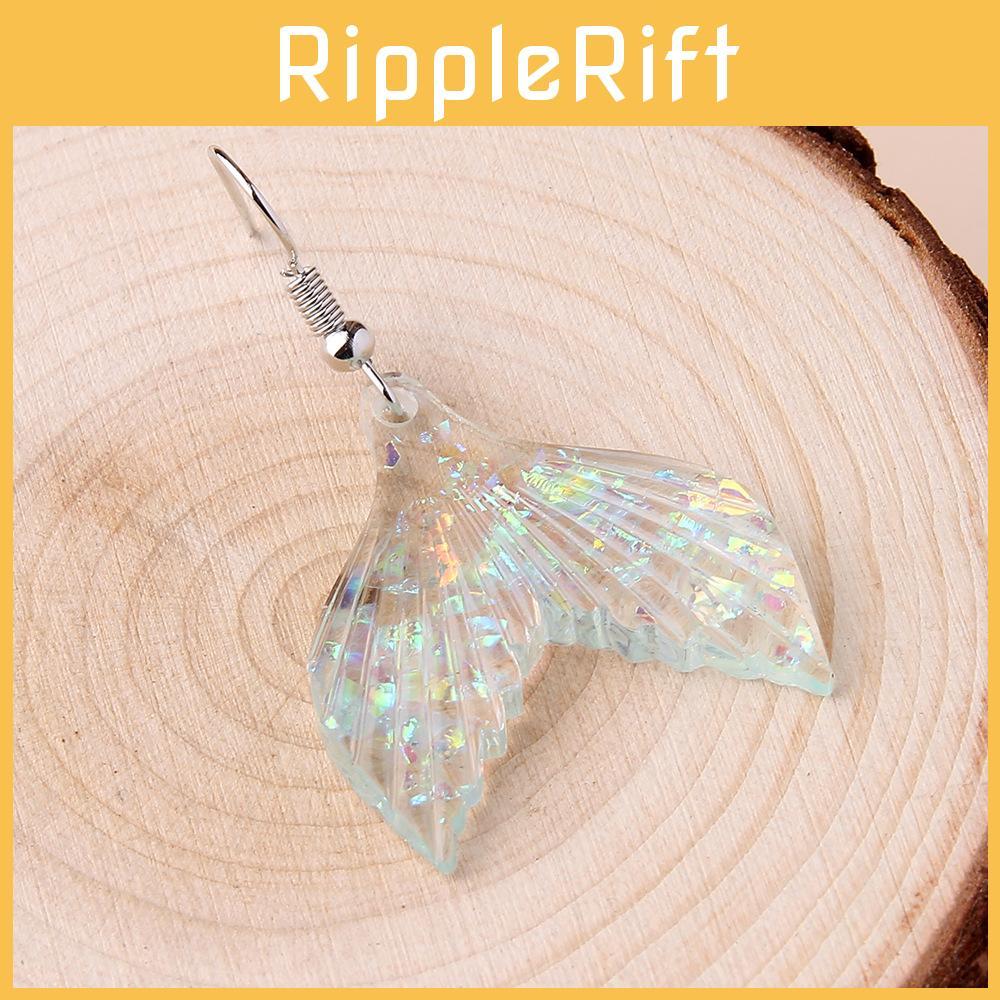 Trendy Fish Tail Dangle Earrings With Design In Blue Acrylic For Womens Casual Wear