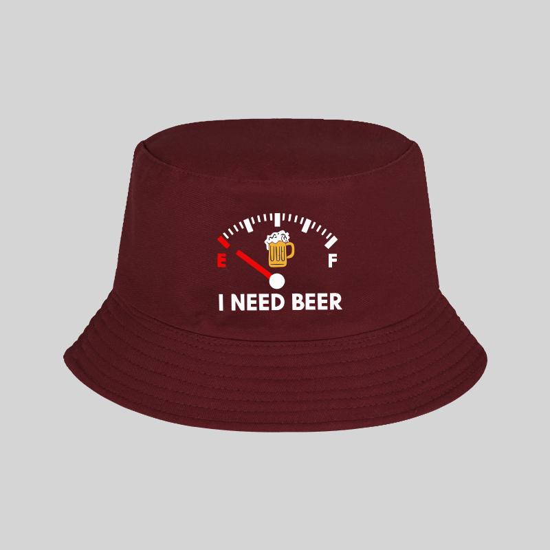 MLFO “I Need Beer” Printed Boater Hat – Lightweight, Foldable Sun Hat, Fishing Hat, Unisex, Casual and Fashionable Headwear