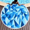 Marble Geometric Pattern Round Beach Towel, Soft Yoga Meditation Mat Picnic Rug Microfiber Lightweight Beach Towels for Boy Girl