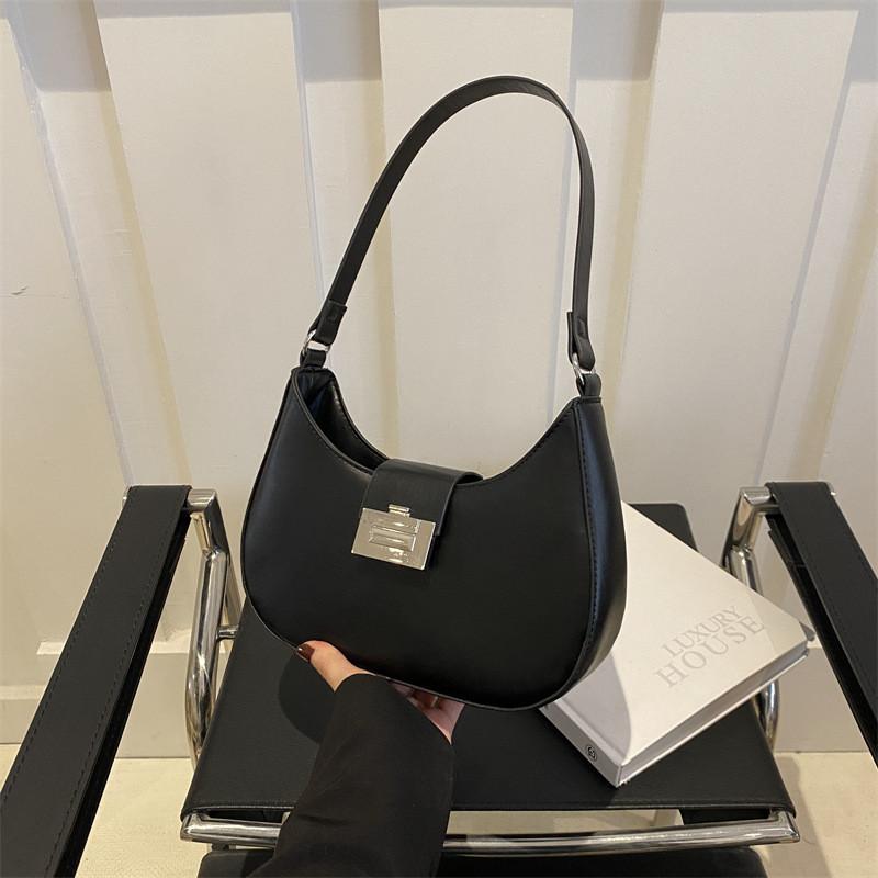 Fashionable Street Trend Pu Leather Shoulder Bag For Women New 2024 Design чёрный