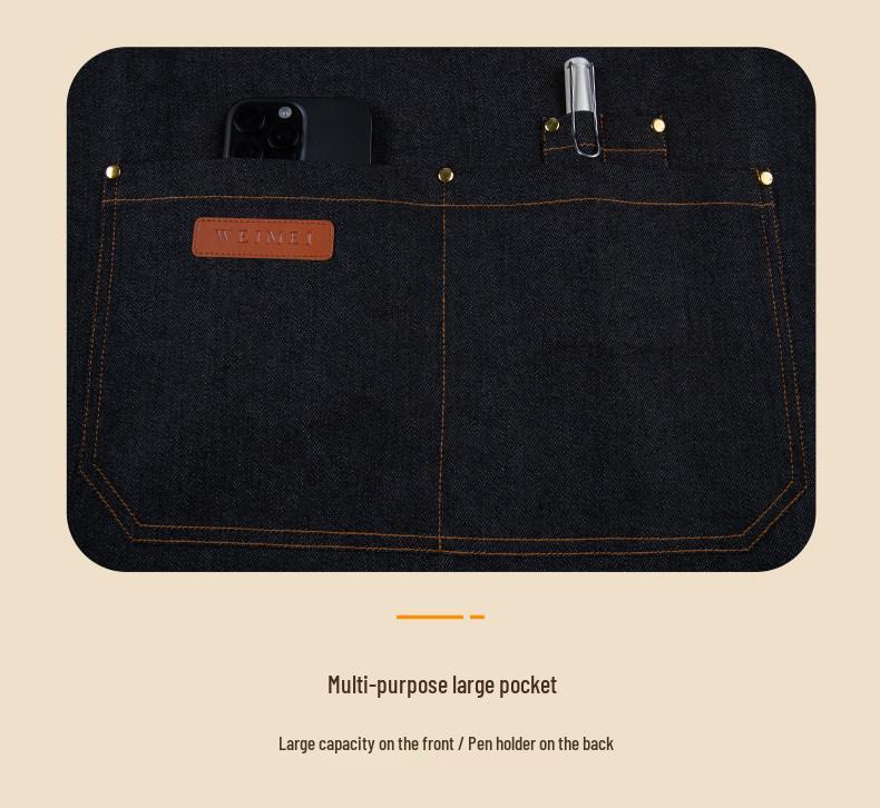 Waterproof Denim Apron for Cafes & Bakeries