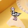 Pink Cow Cowgirl Duck Enamel Pin Western Duck Cowboy Boots Silly Goose Animal Brooch Lapel Badge Funny Jewelry Gift For Friends