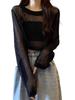 Women's 2025 Summer Knit Hollow Long-Sleeve Camisole Top