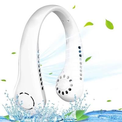 USB Neck Fan 4200mAh Rechargeable Silent Cooling Lightweight Bladeless - White