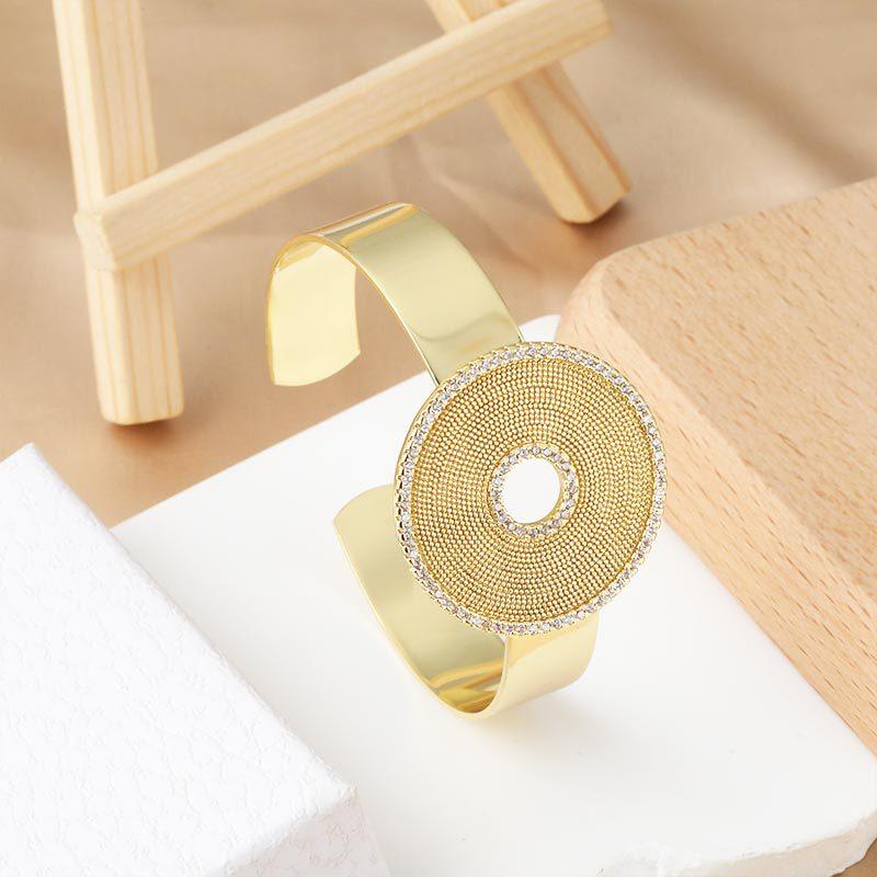 European and American Fashion Stone Geometric Wide Version Bracelet for  Exaggerated Hand Jewelry