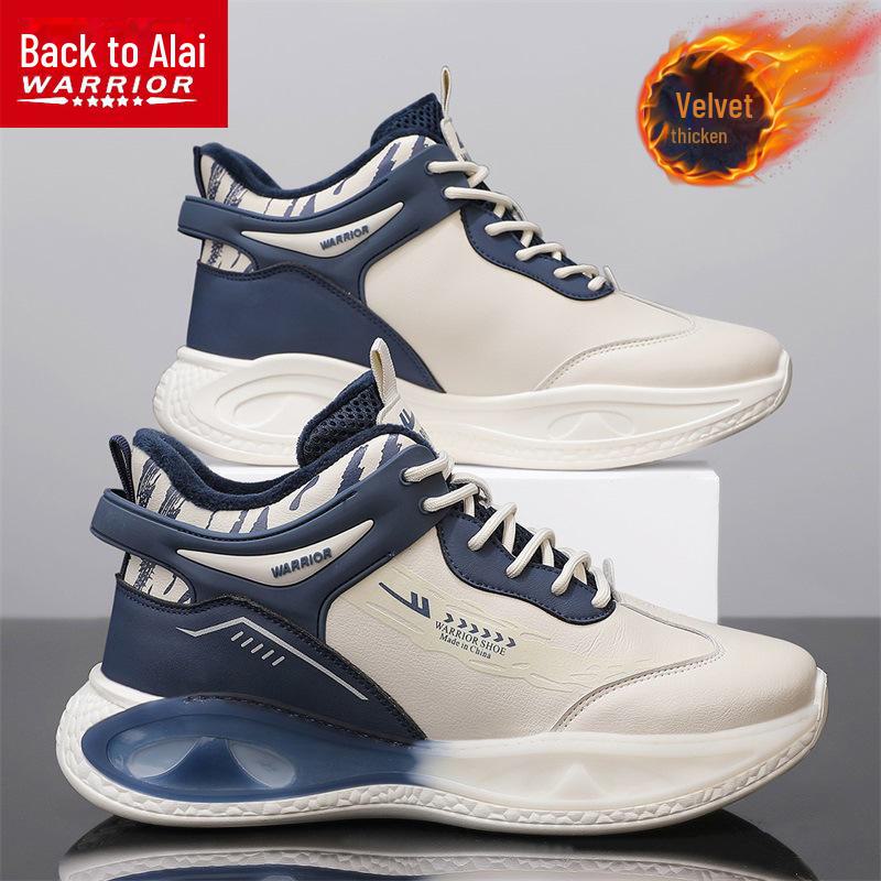 

Кроссовки Warrior Men s Premium Leather & Velvet Running Shoes - зимняя теплая, удобная, модная спортивная обувь 43 синий